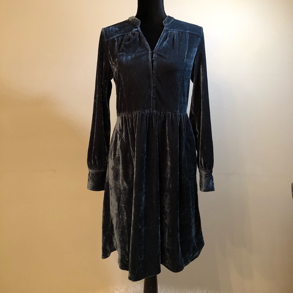 The Elvisette - Blue Velvet Dress